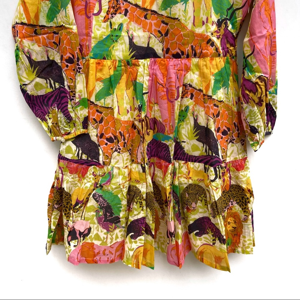 J. Crew Ratti Safari Animal Print Popover Dress - Picture 7 of 8